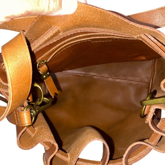 Madewell The Medium Drawstring Transport Tote bag in Cider leather hobo boho - Picture 10 of 14